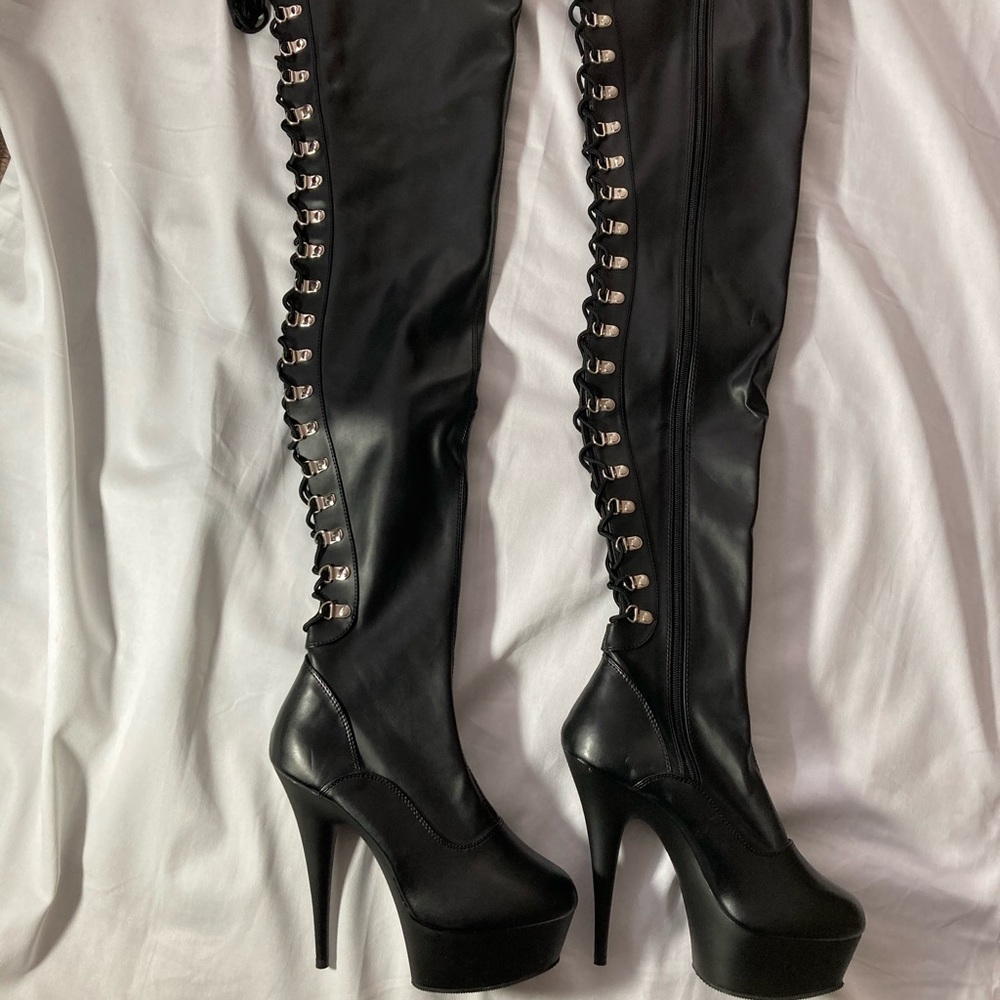 New Sexy Heels Thigh High Platform Boots Lace Up